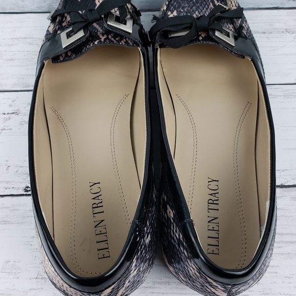 272git Ellen Tracy WANDA snakeskin embossed loafers - Picture 6 of 10